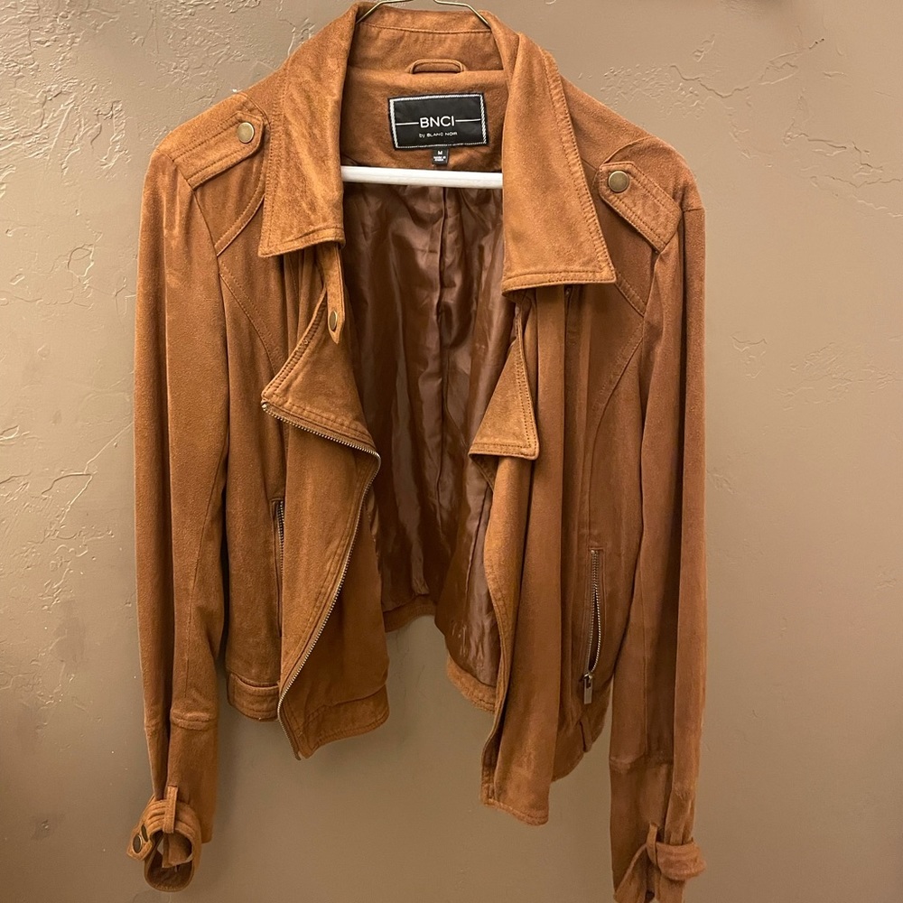 Faux Suede Moto Jacket